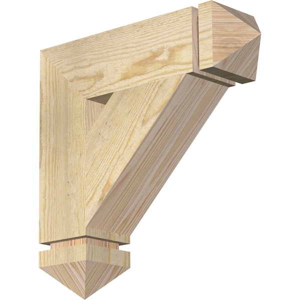 Ekena Millwork Traditional Arts & Crafts Rough Sawn Bracket, Douglas Fir, 4"W x 16"D x 16"H BKT04X16X16TRA03RDF - main